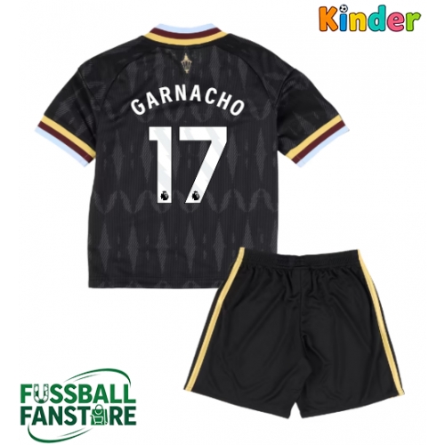 Aston Villa Alejandro Garnacho #17 Replik Auswärtstrikot Kinder 2026-27 Kurzarm (+ Kurze Hosen)